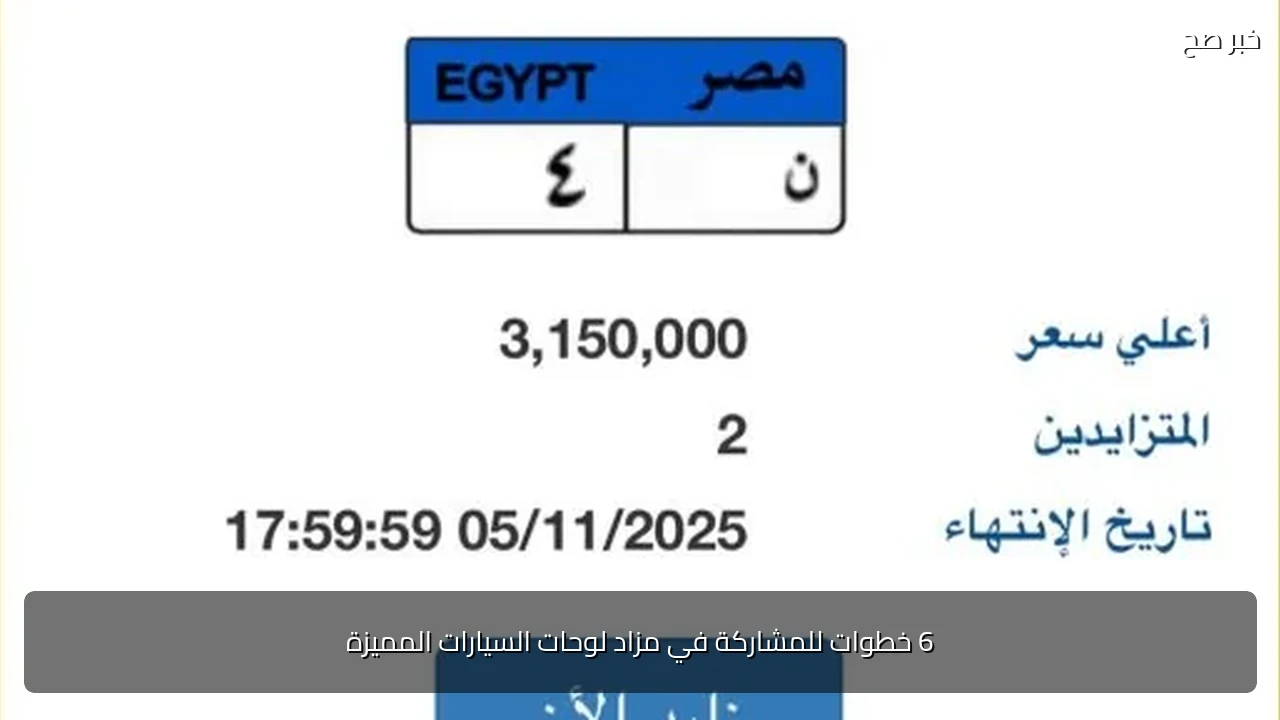 6 خطوات للمشاركة في مزاد لوحات السيارات المميزة