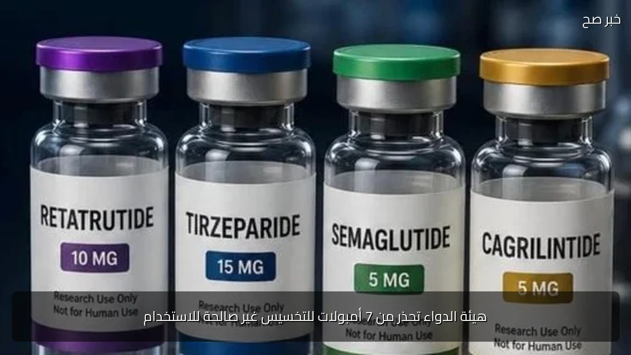 هيئة الدواء تحذر من 7 أمبولات للتخسيس غير صالحة للاستخدام