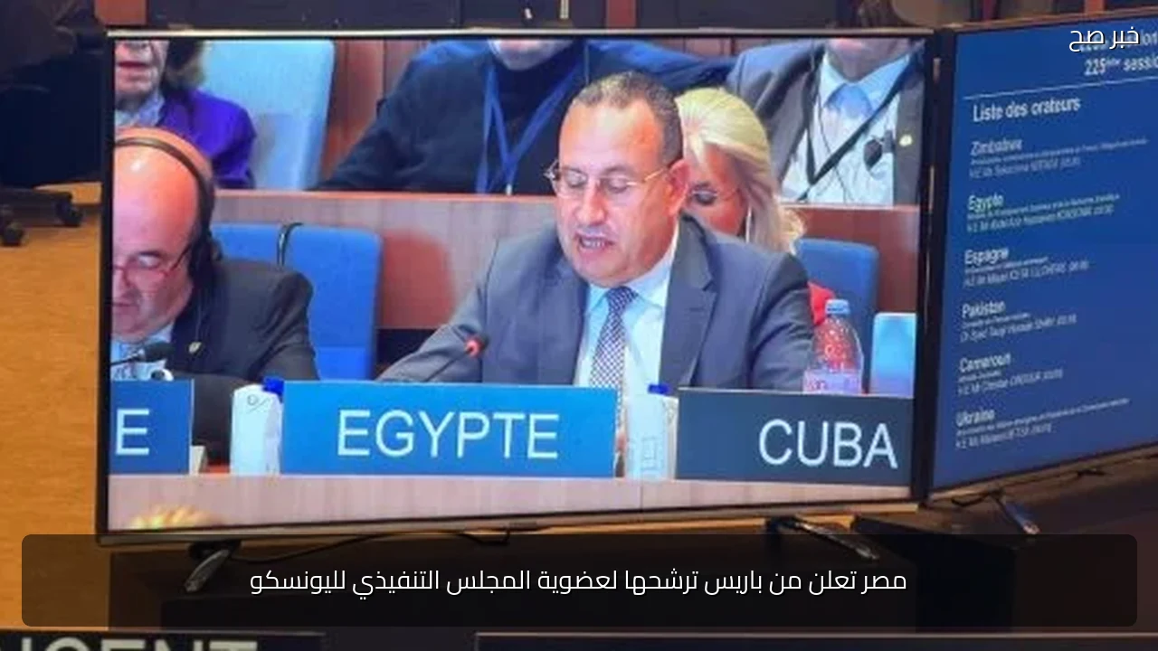 مصر تعلن من باريس ترشحها لعضوية المجلس التنفيذي لليونسكو