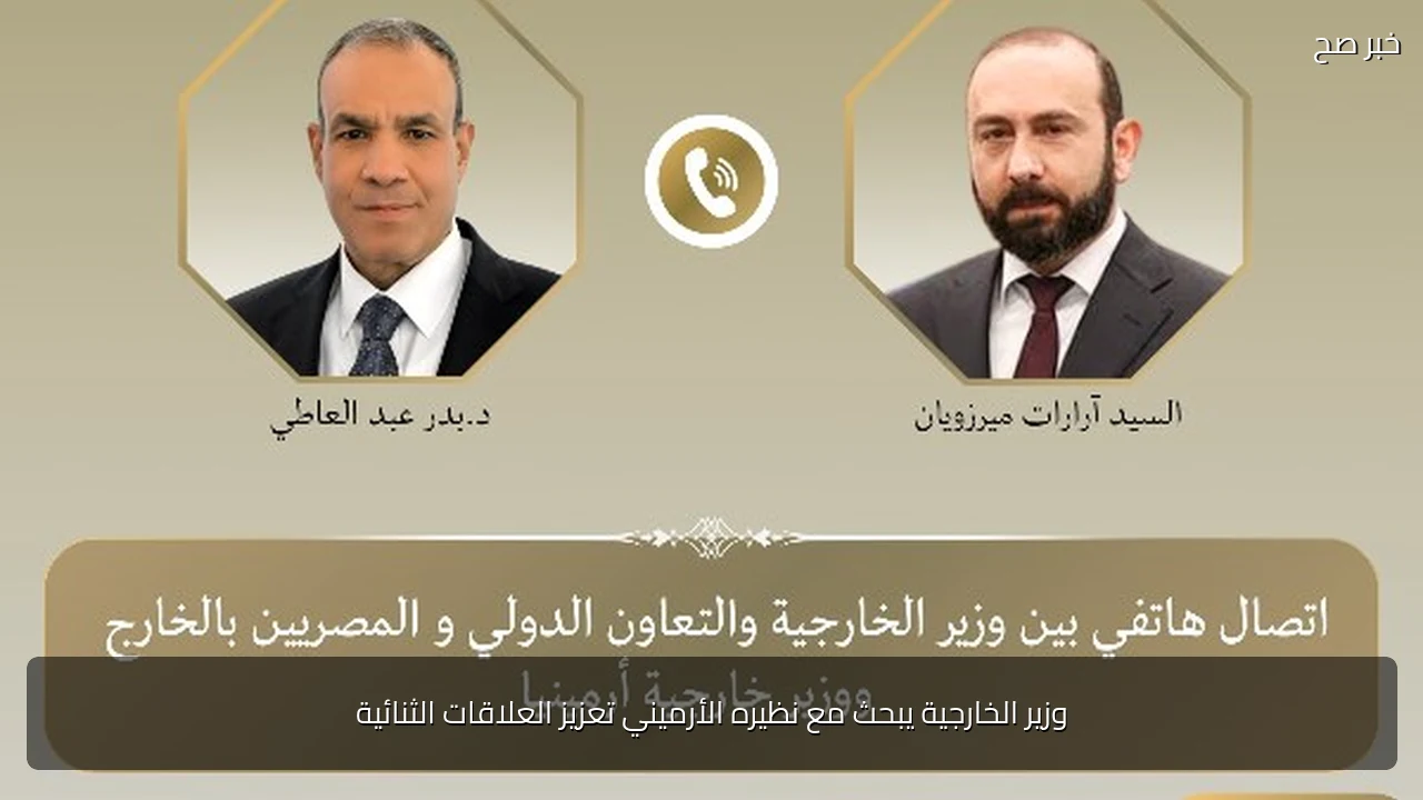 وزير الخارجية يبحث مع نظيره الأرميني تعزيز العلاقات الثنائية