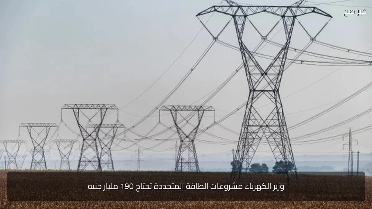 وزير الكهرباء مشروعات الطاقة المتجددة تحتاج 190 مليار جنيه