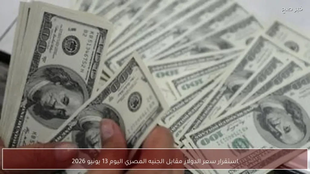 استقرار سعر الدولار مقابل الجنيه المصري اليوم 13 يونيو 2026