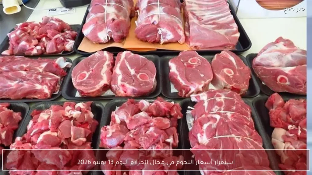 استقرار أسعار اللحوم في محال الجزارة اليوم 13 يونيو 2026