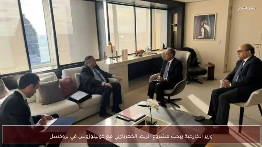 وزير الخارجية يبحث مشروع الربط الكهربائي مع كوبيلوزوس في بروكسل