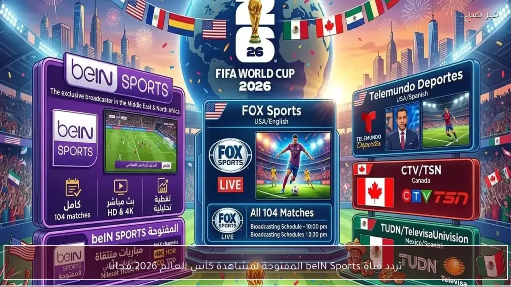 تردد قناة beIN Sports المفتوحة لمشاهدة كأس العالم 2026 مجانًا