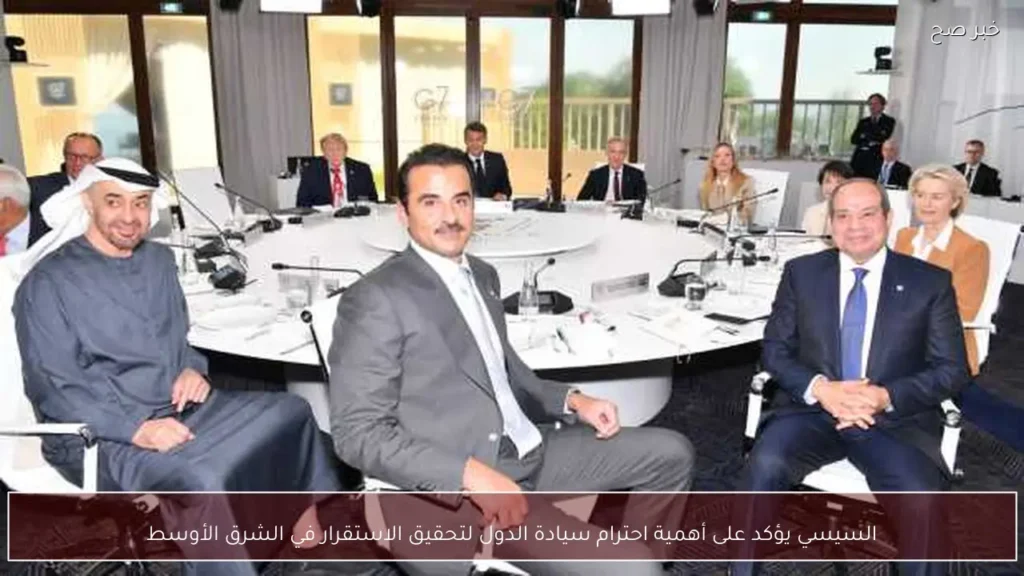 السيسي يؤكد على أهمية احترام سيادة الدول لتحقيق الاستقرار في الشرق الأوسط