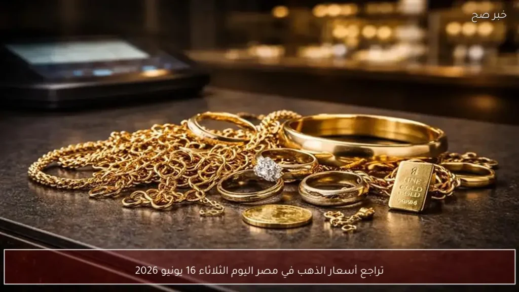 تراجع أسعار الذهب في مصر اليوم الثلاثاء 16 يونيو 2026
