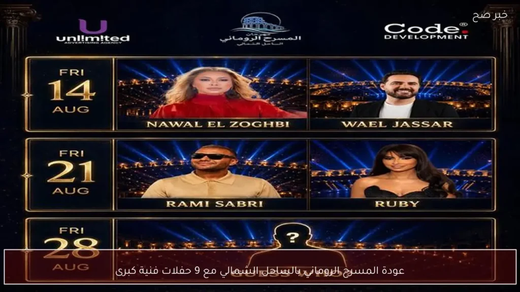 عودة المسرح الروماني بالساحل الشمالي مع 9 حفلات فنية كبرى