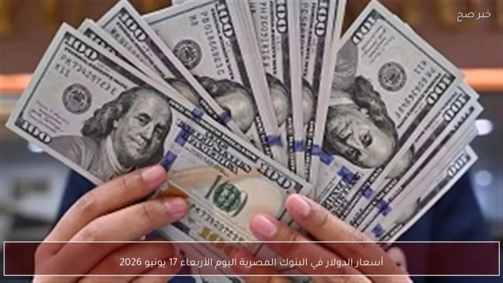 أسعار الدولار في البنوك المصرية اليوم الأربعاء 17 يونيو 2026