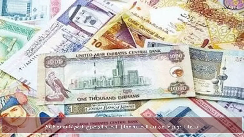 أسعار الدولار والعملات الأجنبية مقابل الجنيه المصري اليوم 17 يونيو 2026