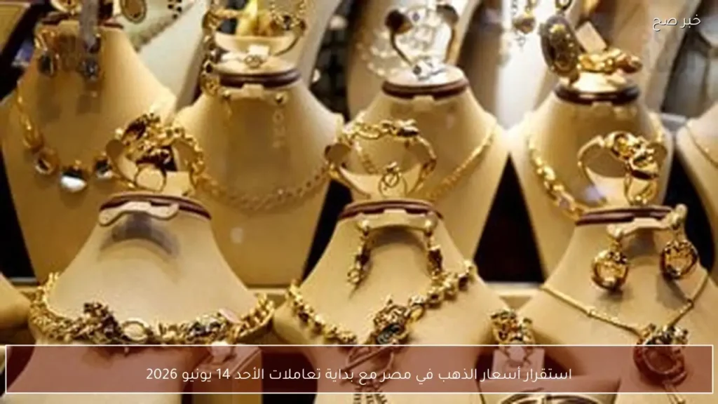 استقرار أسعار الذهب في مصر مع بداية تعاملات الأحد 14 يونيو 2026