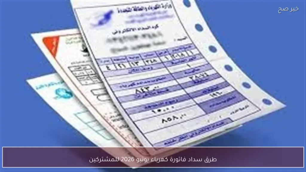 طرق سداد فاتورة كهرباء يونيو 2026 للمشتركين