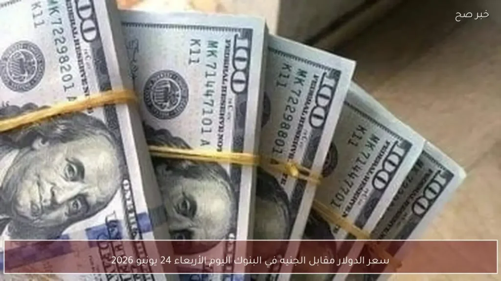 سعر الدولار مقابل الجنيه في البنوك اليوم الأربعاء 24 يونيو 2026