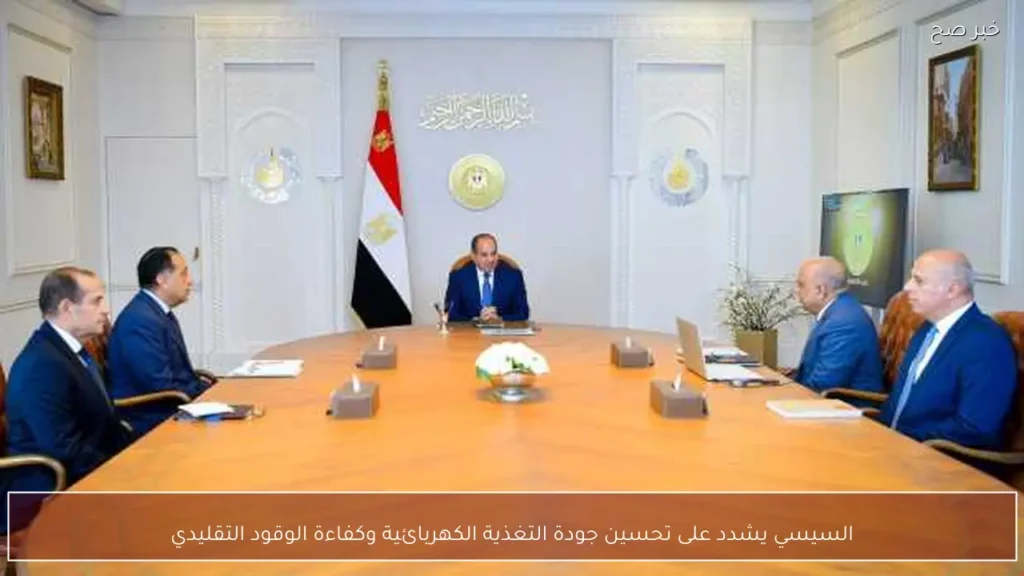 السيسي يشدد على تحسين جودة التغذية الكهربائية وكفاءة الوقود التقليدي