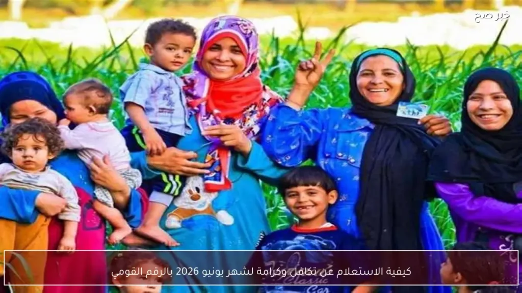 كيفية الاستعلام عن تكافل وكرامة لشهر يونيو 2026 بالرقم القومي