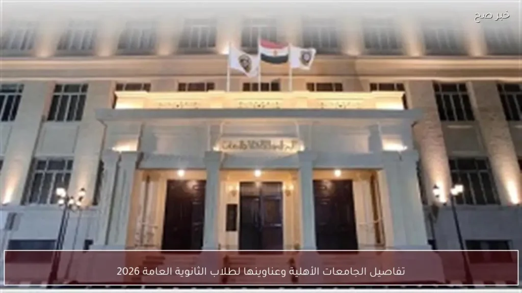 تفاصيل الجامعات الأهلية وعناوينها لطلاب الثانوية العامة 2026