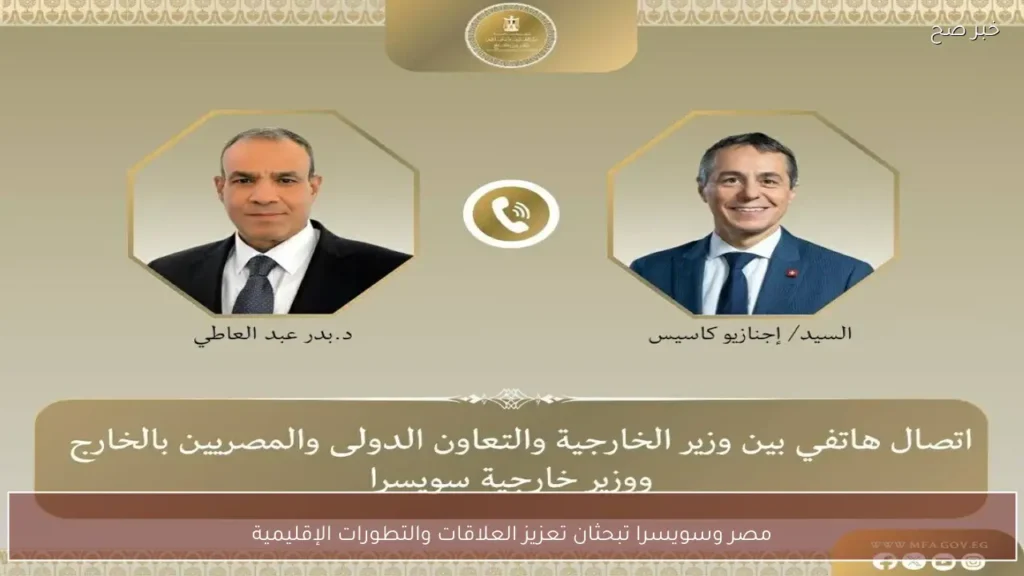 مصر وسويسرا تبحثان تعزيز العلاقات والتطورات الإقليمية