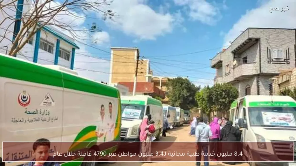 8.4 مليون خدمة طبية مجانية لـ3.4 مليون مواطن عبر 4790 قافلة خلال عام