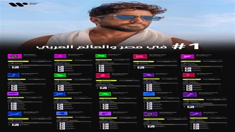 النجم تامرحسني يتصدر المركز الاول في مصر و الوطن العربي ب<a href=