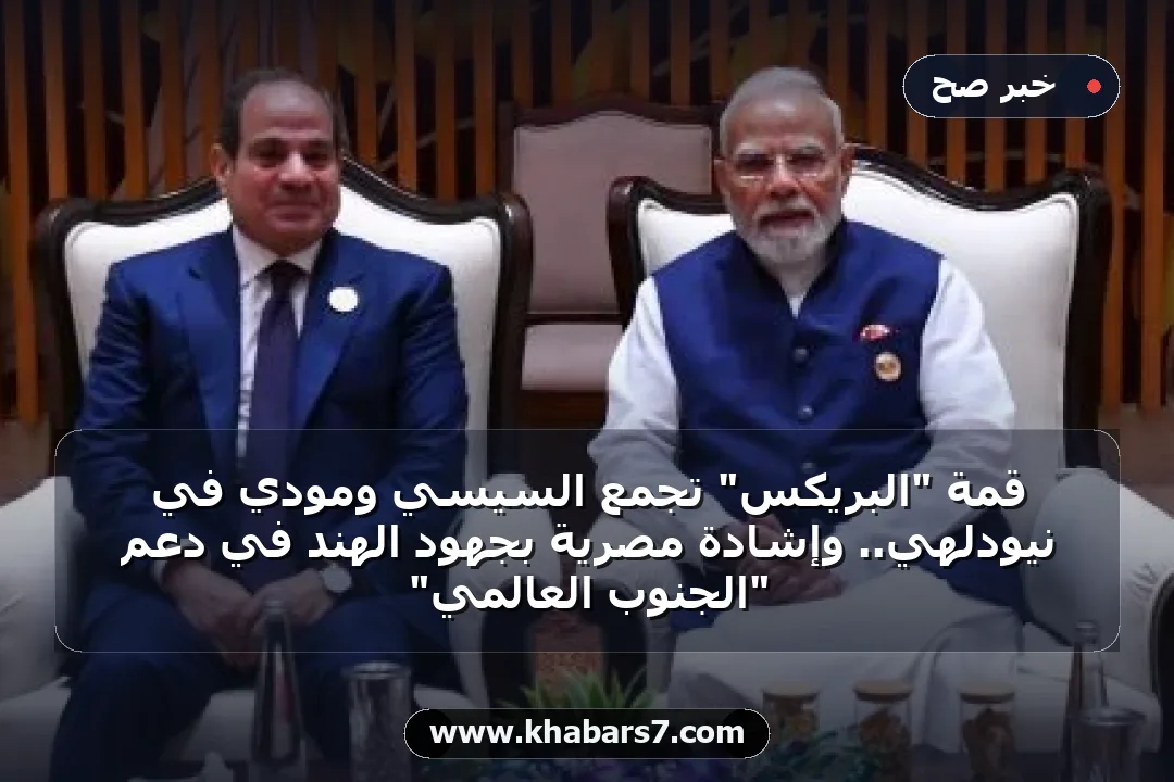 قمة "البريكس" تجمع السيسي ومودي في نيودلهي.. وإشادة مصرية بجهود الهند في دعم "الجنوب العالمي"