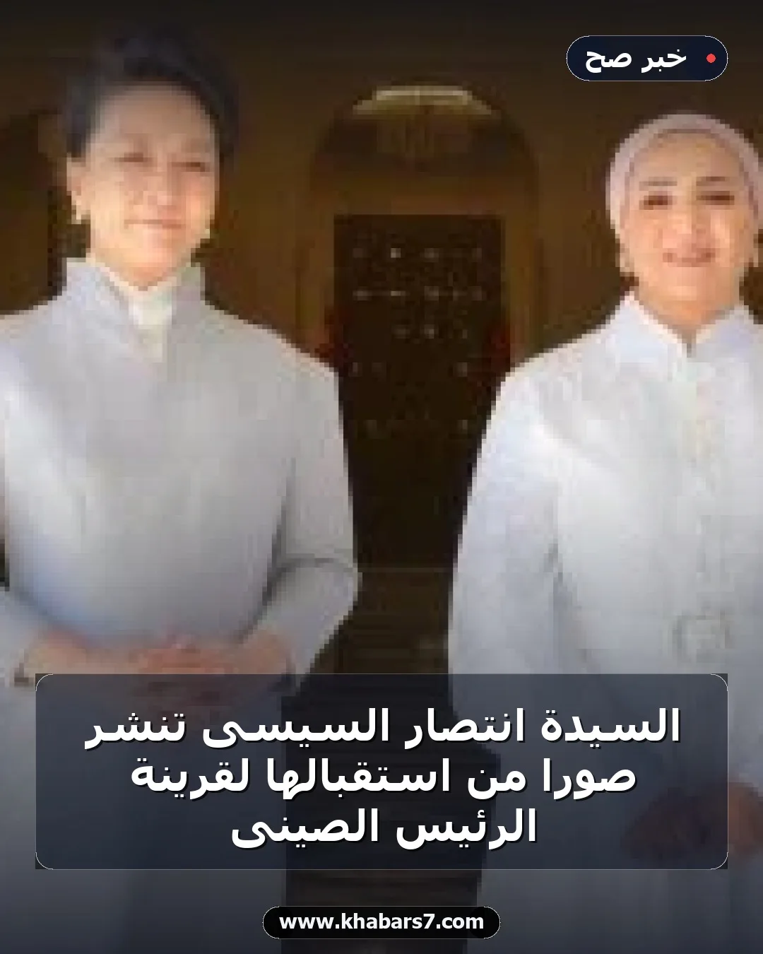 السيدة انتصار السيسى تنشر صورًا من استقبالها لقرينة الرئيس الصينى