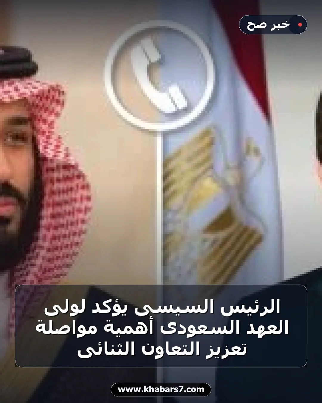 الرئيس السيسى يؤكد لولى العهد السعودى أهمية مواصلة تعزيز التعاون الثنائى