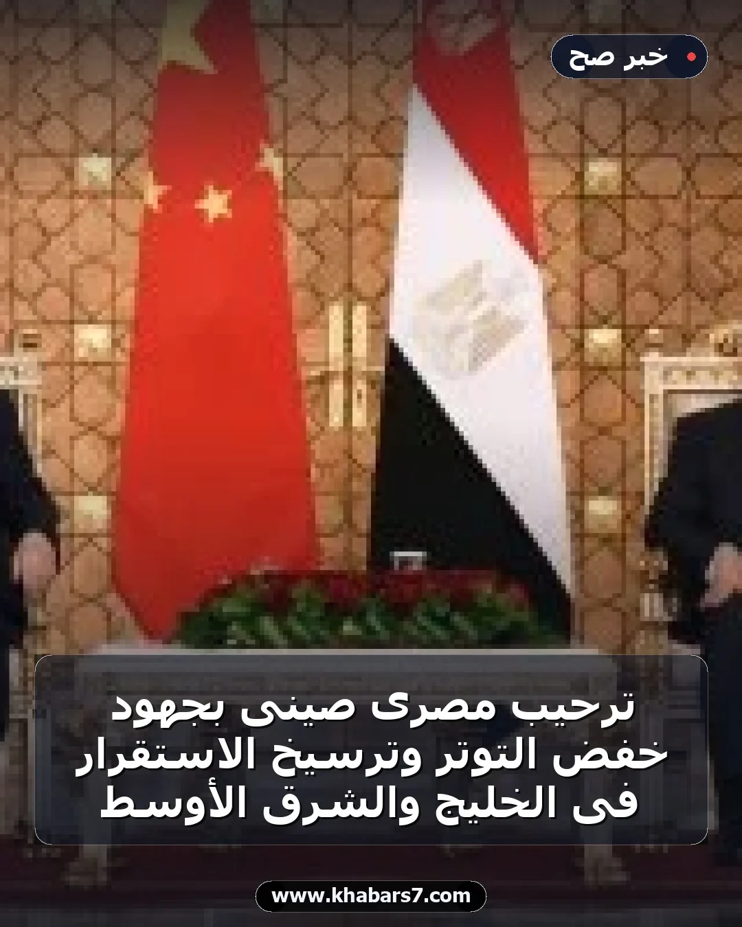 ترحيب مصرى صينى بجهود خفض التوتر وترسيخ الاستقرار فى الخليج والشرق الأوسط