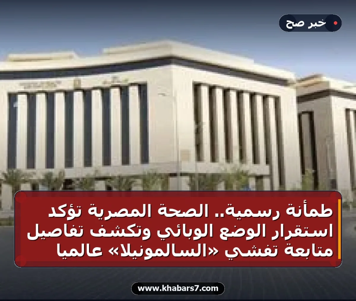 طمأنة رسمية.. الصحة المصرية تؤكد استقرار الوضع الوبائي وتكشف تفاصيل متابعة تفشي «السالمونيلا» عالمياً