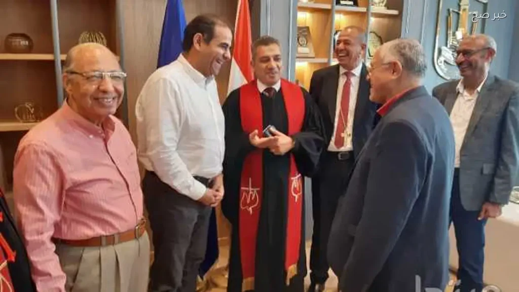 رئيس جامعة بورسعيد يستقبل وفد الكنيسة الإنجيلية بمناسبة عيد الأضحى