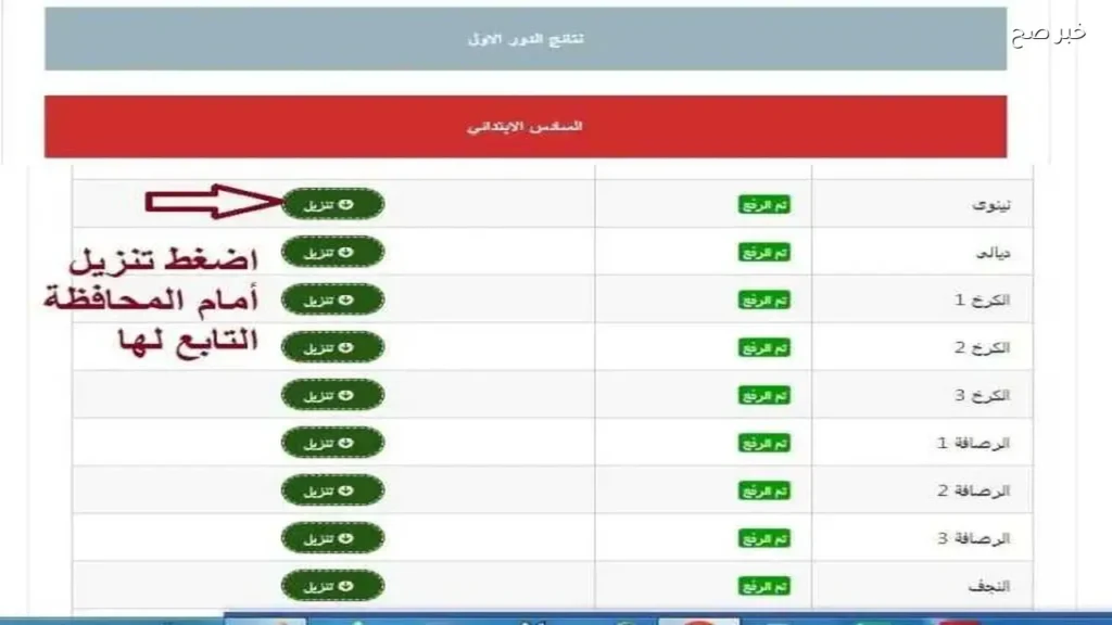 رابط نتائج السادس الابتدائي الدور الأول 2026 في العراق متاح الآن