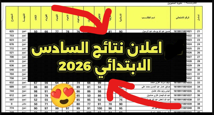 موقع نتائج السادس الابتدائي 2026 الدور الاول بغداد وبــاقي المحافظات فور اعتماج الوزارة