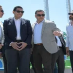 وزير التخطيط والشباب يتفقدان إنشاءات استاد المصري الجديد في بورسعيد