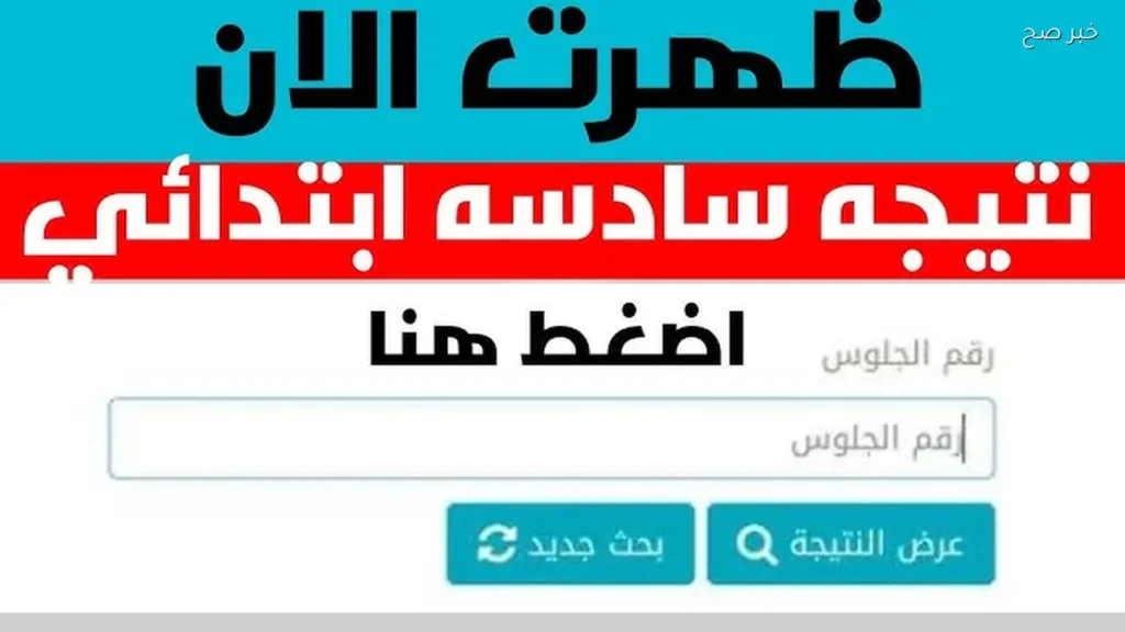 نتيجة الصف السادس الابتدائي 2026 الترم الثاني برقم الجلوس