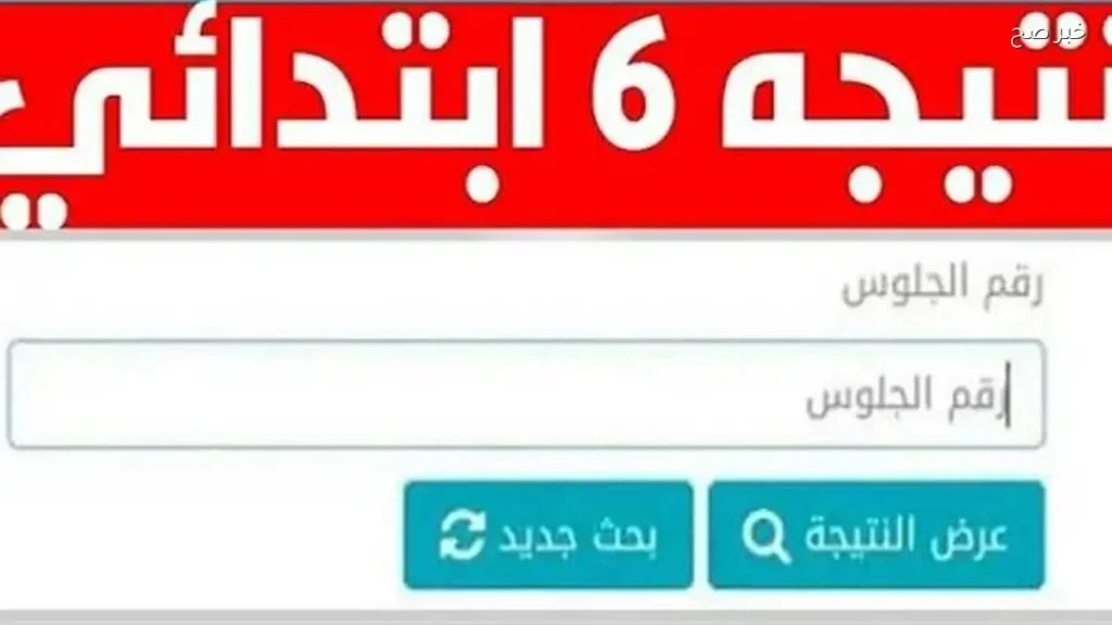 كيفية الاستعلام عن نتيجة الصف السادس الابتدائي 2026 إلكترونيًا