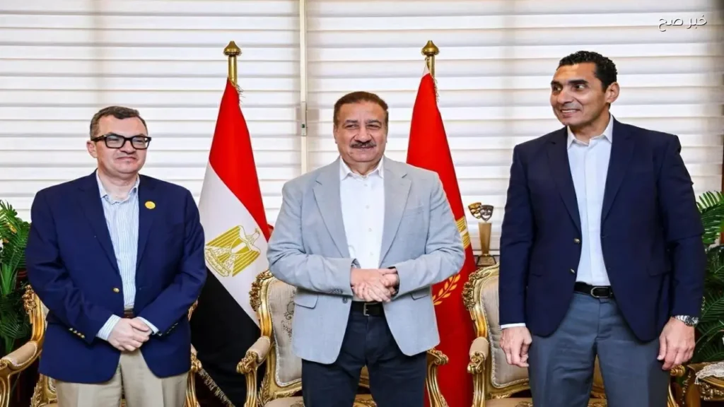 جولة تفقدية لوزيري التخطيط والشباب ومحافظ بورسعيد لمتابعة مشروع استاد النادي المصري