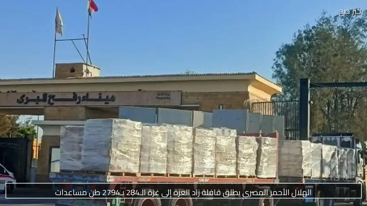 الهلال الأحمر المصري يطلق قافلة زاد العزة إلى غزة الـ284 بـ2794 طن مساعدات
