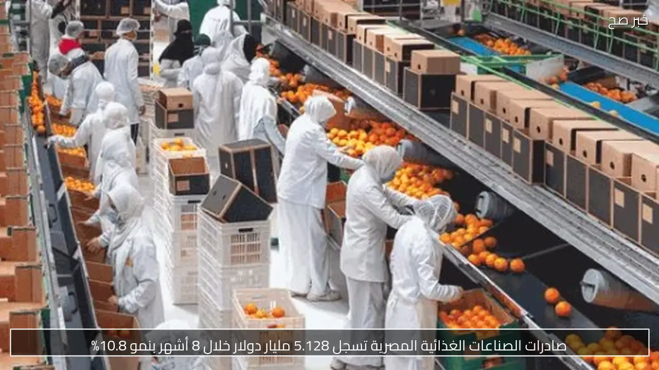 صادرات الصناعات الغذائية المصرية تسجل 5.128 مليار دولار خلال 8 أشهر بنمو 10.8%