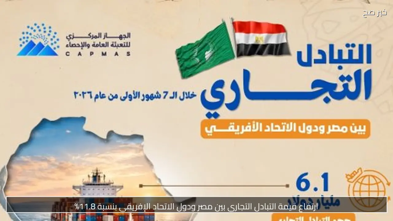 ارتفاع قيمة التبادل التجاري بين مصر ودول الاتحاد الإفريقي بنسبة 11.8%
