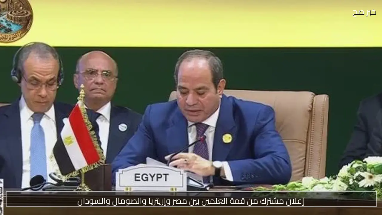 إعلان مشترك من قمة العلمين بين مصر وإريتريا والصومال والسودان